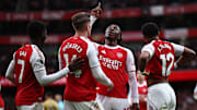 Eberechi Eze fired Arsenal four points clear in the Premier League title race.
