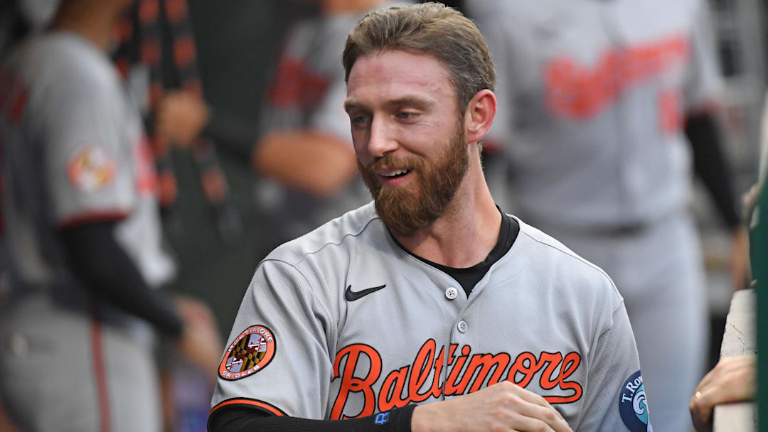 Aug 4, 2025; Philadelphia, Pennsylvania, USA; Baltimore Orioles third base Jordan Westburg (11) against the Philadelphia Phillies at Citizens Bank Park. Mandatory Credit: Eric Hartline-Imagn Images