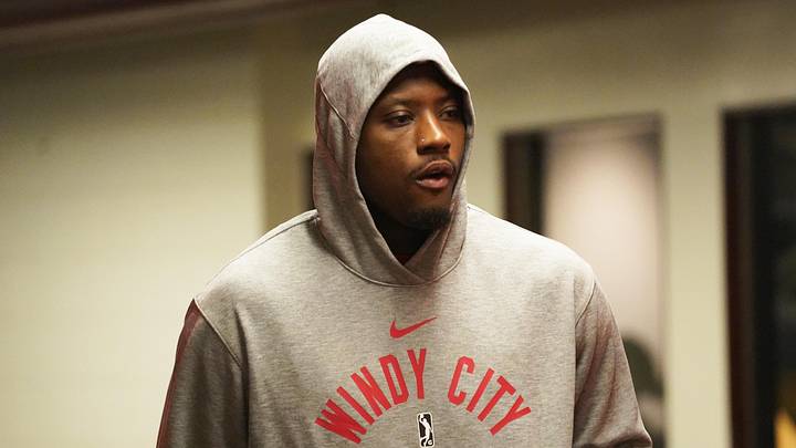 Mar 18, 2023; Chicago, Illinois, USA; Chicago Bulls forward Terry Taylor waits into the building before the game against the Miami Heat at United Center. Mandatory Credit: David Banks-Imagn Images