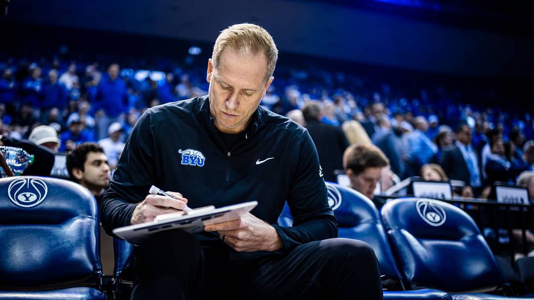 BYU basketball coach Kevin Young against Iowa State BYU basketball coach Kevin Young against Iowa State