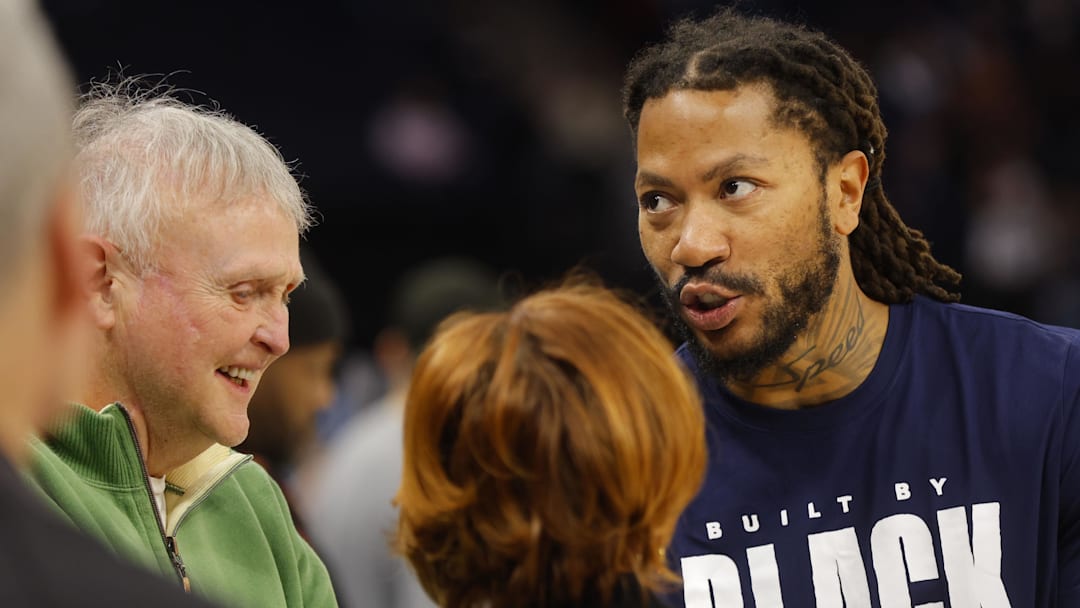 Feb 28, 2024; Minneapolis, Minnesota, USA; Memphis Grizzlies guard Derrick Rose (23): Bruce Kluckhohn-Imagn Images