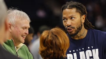 Feb 28, 2024; Minneapolis, Minnesota, USA; Memphis Grizzlies guard Derrick Rose (23): Bruce Kluckhohn-Imagn Images