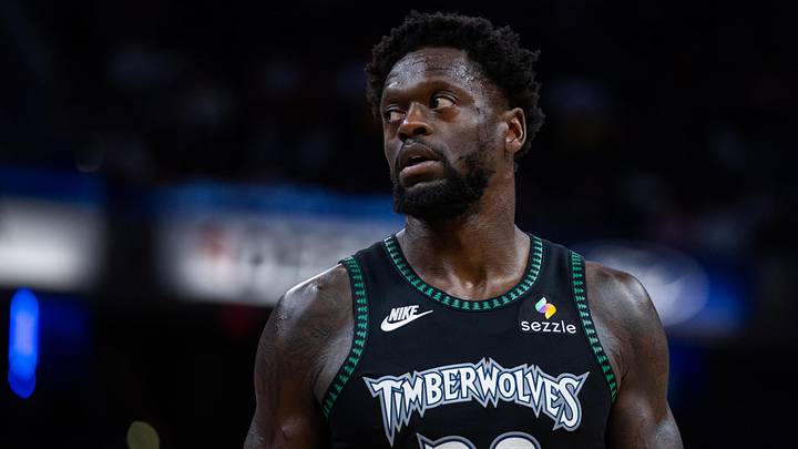 Apr 7, 2026; Indianapolis, Indiana, USA; Minnesota Timberwolves forward Julius Randle (30) looks on in the second half against the Indiana Pacers at Gainbridge Fieldhouse. Mandatory Credit: Trevor Ruszkowski-Imagn Images