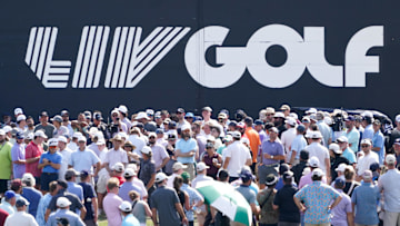 Sep 21, 2024; Carrolton, Texas, USA; A general view of signage during the LIV Golf Dallas Team Championship Semifinals at Maridoe Golf Club. Mandatory Credit: Raymond Carlin III-Imagn Images