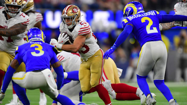 San Francisco 49ers running back Christian McCaffrey (23) rushes the ball