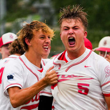 Saint Ansgar wins the Iowa high school baseball Class 1A championship over Martensdale St. Marys on July 25, 2025, at Merchants Park in Carroll, Iowa.