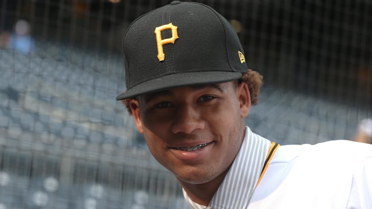 Jul 27, 2021; Pittsburgh, Pennsylvania, USA;  Pittsburgh Pirates outfielder Braylon Bishop who was