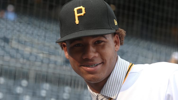 Jul 27, 2021; Pittsburgh, Pennsylvania, USA;  Pittsburgh Pirates outfielder Braylon Bishop who was