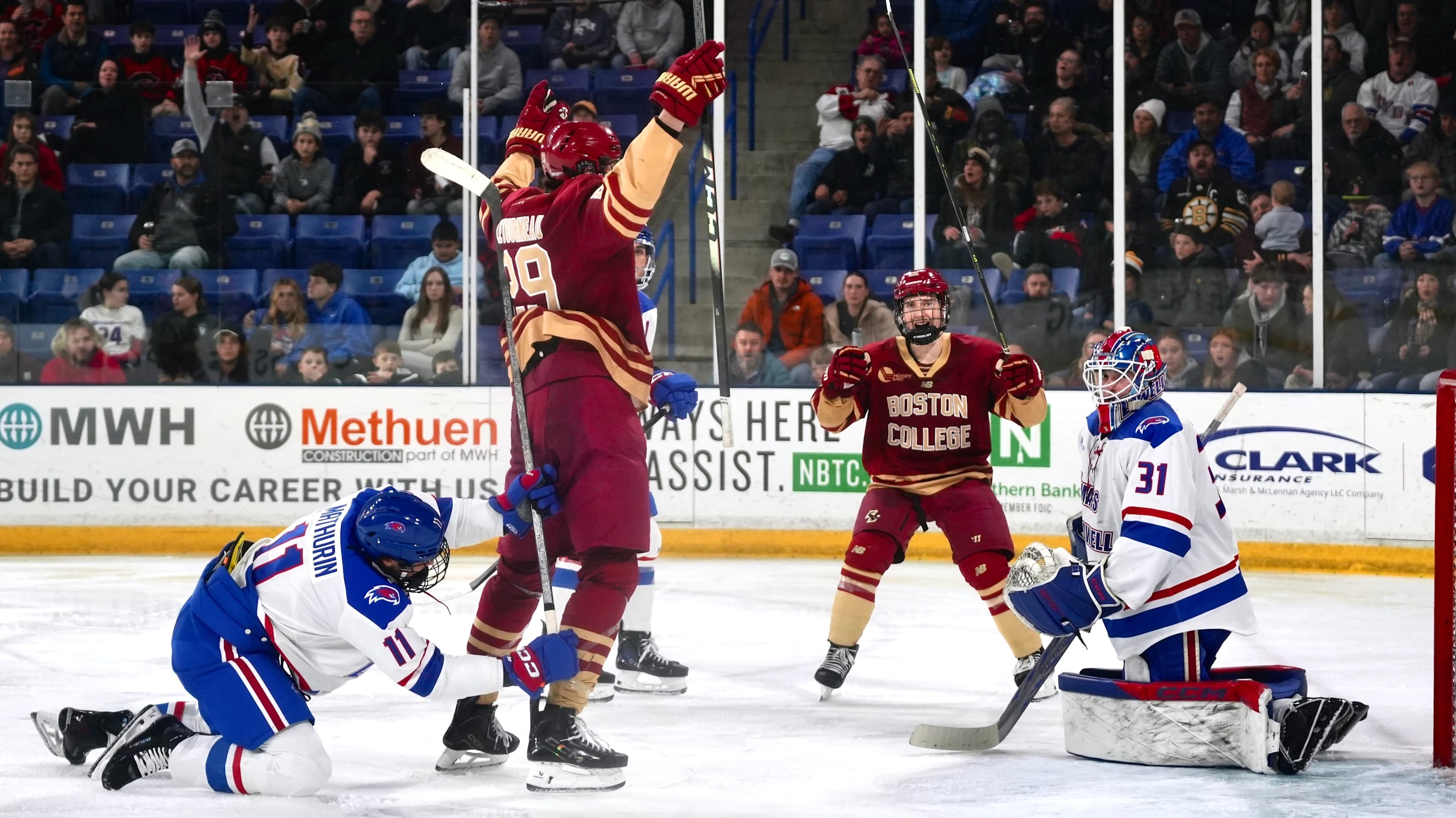 No. 15 Boston College Men's Hockey Records Road Win Over UMass Lowell in Series Opener