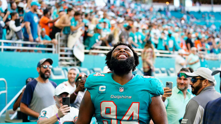 Jan 8, 2023; Miami Gardens, Florida, USA; Miami Dolphins defensive tackle Christian Wilkins (94)