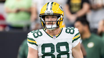 Oct 19, 2025; Glendale, Arizona, USA; Green Bay Packers tight end Luke Musgrave (88) against the Arizona Cardinals at State Farm Stadium. Mandatory Credit: Mark J. Rebilas-Imagn Images