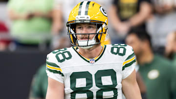 Oct 19, 2025; Glendale, Arizona, USA; Green Bay Packers tight end Luke Musgrave (88) against the Arizona Cardinals at State Farm Stadium. Mandatory Credit: Mark J. Rebilas-Imagn Images