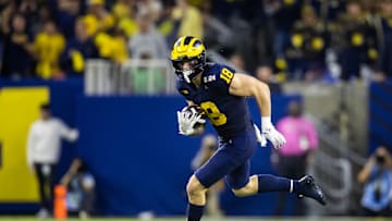 Michigan Wolverines tight end Colston Loveland. Mandatory Credit: Mark J. Rebilas-Imagn Images