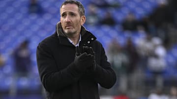 Philadelphia Eagles general manager Howie Roseman on the field before the game against the Baltimore Ravens at M&T Bank Stadium.