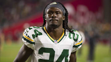 Oct 28, 2021; Glendale, Arizona, USA; Green Bay Packers cornerback Isaac Yiadom (24) against the Arizona Cardinals at State Farm Stadium.