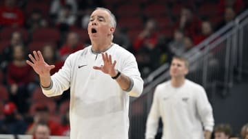 Mar 5, 2024; Louisville, Kentucky, USA; Virginia Tech Hokies head coach Mike Young calls out