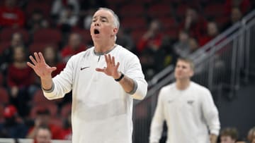 Mar 5, 2024; Louisville, Kentucky, USA; Virginia Tech Hokies head coach Mike Young calls out instructions during the second half against the Virginia Tech Hokies at KFC Yum! Center. Virginia Tech defeated Louisville 80-64. Mandatory Credit: Jamie Rhodes-USA TODAY Sports