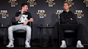 Messi e Cristiano Ronaldo no evento da Bola de Ouro em 2015 