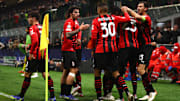 Il Milan festeggia la rete di Tomori 