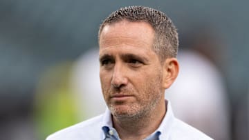 Aug 24, 2023; Philadelphia, Pennsylvania, USA; Philadelphia Eagles general manager Howie Roseman before a game against the Indianapolis Colts at Lincoln Financial Field. Mandatory Credit: Bill Streicher-Imagn Images