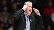 Purdue Boilermakers head coach Matt Painter gestures to his team 