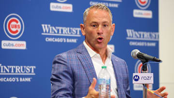 Chicago Cubs President of Baseball Operations Jed Hoyer at Media Availability Day.