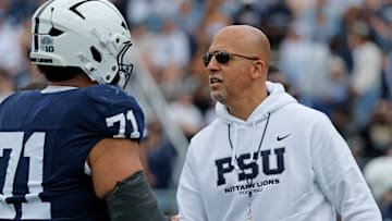 Penn State football head coach James Franklin at the Blue-White Spring Game