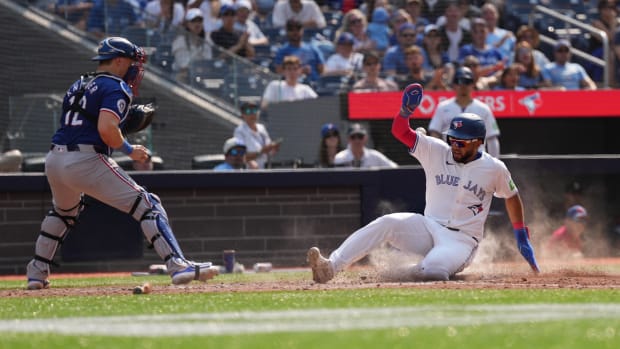 The Rangers were held to three runs on four hits in their 7-3 loss to the Blue Jays on Saturday at Rogers Centre.