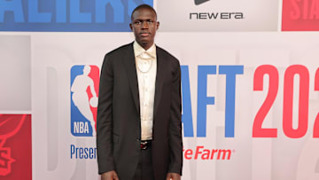 Jun 25, 2025; Brooklyn, NY, USA; Khaman Maluach arrives before the first round of the 2025 NBA Draft at Barclays Center. Mandatory Credit: Brad Penner-Imagn Images