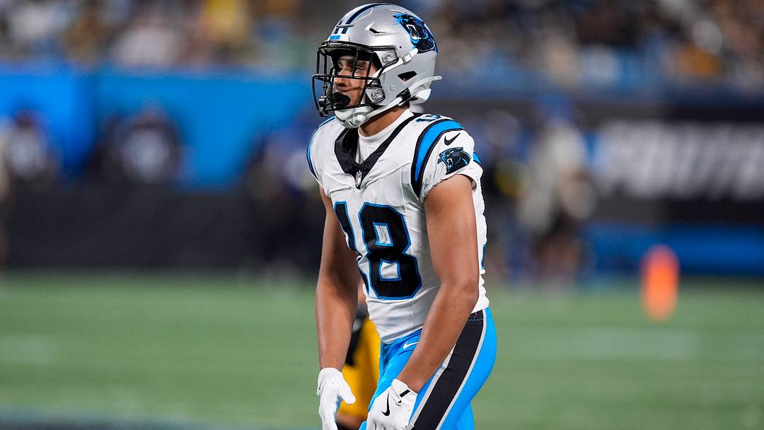 Carolina Panthers wide receiver Jalen Coker (18) during the second half against the Pittsburgh Steelers at Bank of America Stadium. Mandatory Credit: Jim Dedmon-Imagn Images Carolina Panthers wide receiver Jalen Coker (18) during the second half against the Pittsburgh Steelers at Bank of America Stadium. Mandatory Credit: Jim Dedmon-Imagn Images