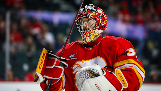Calgary Flames goaltender Dustin Wolf