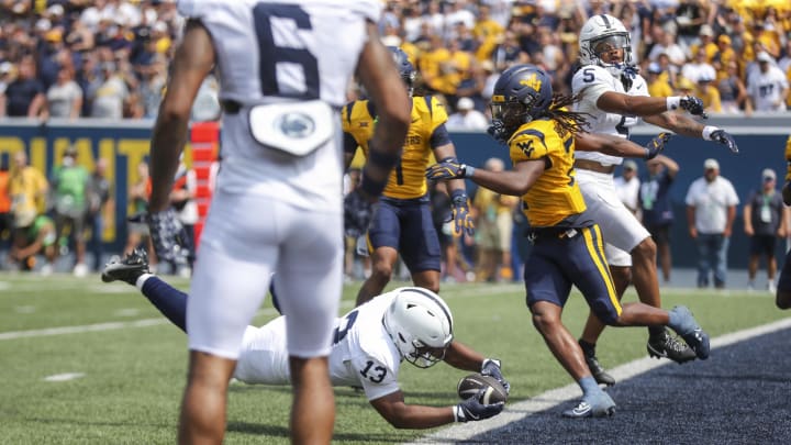 Penn State running back Kaytron Allen scores a touchdown against West Virginia.