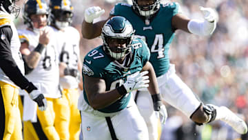 Oct 30, 2022; Philadelphia, Pennsylvania, USA; Philadelphia Eagles defensive tackle Javon Hargrave