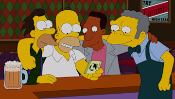 THE SIMPSONS: Homer, Moe, Lenny and Carl win the Springfield Lottery in the first part of the all-new "The Saga of Carl/Dangers On A Train" one-hour season finale episode of THE SIMPSONS airing Sunday, May 19 (8:00-9:00 PM ET/PT) on FOX. THE SIMPSONS ™ and © 2013 TCFFC ALL RIGHTS RESERVED.