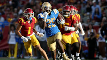 UCLA Bruins running back TJ Harden  Mandatory Credit: Jason Parkhurst-Imagn Images
