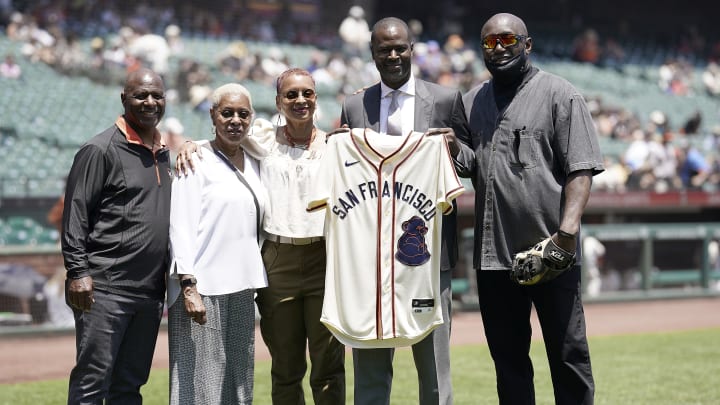 The Giants honored the family of Toni Stone, the first woman to play on a men's professional baseball team and a member of the San Francisco Sea Lions, before a game against the Phillies in 2021