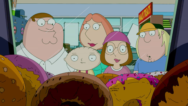 FAMILY GUY: The Griffins discover a local delicacy when they take an unexpected trip to Springfield in the season premiere ÒThe Simpsons GuyÓ episode of FAMILY GUY airing Sunday, September 28 (9:00-10:00 PM ET/PT) on FOX. FAMILY GUY/THE SIMPSONS ª and © 2014 TCFFC ALL RIGHTS RESERVED.