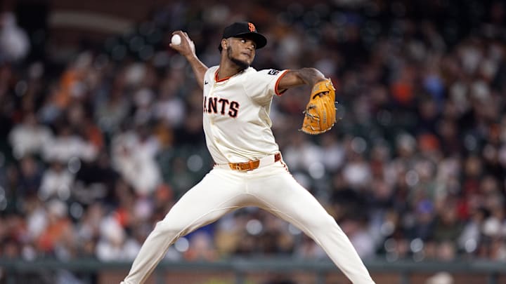 Camilo Doval pitches in the 2025 season; he owns a 3.09 ERA this year.