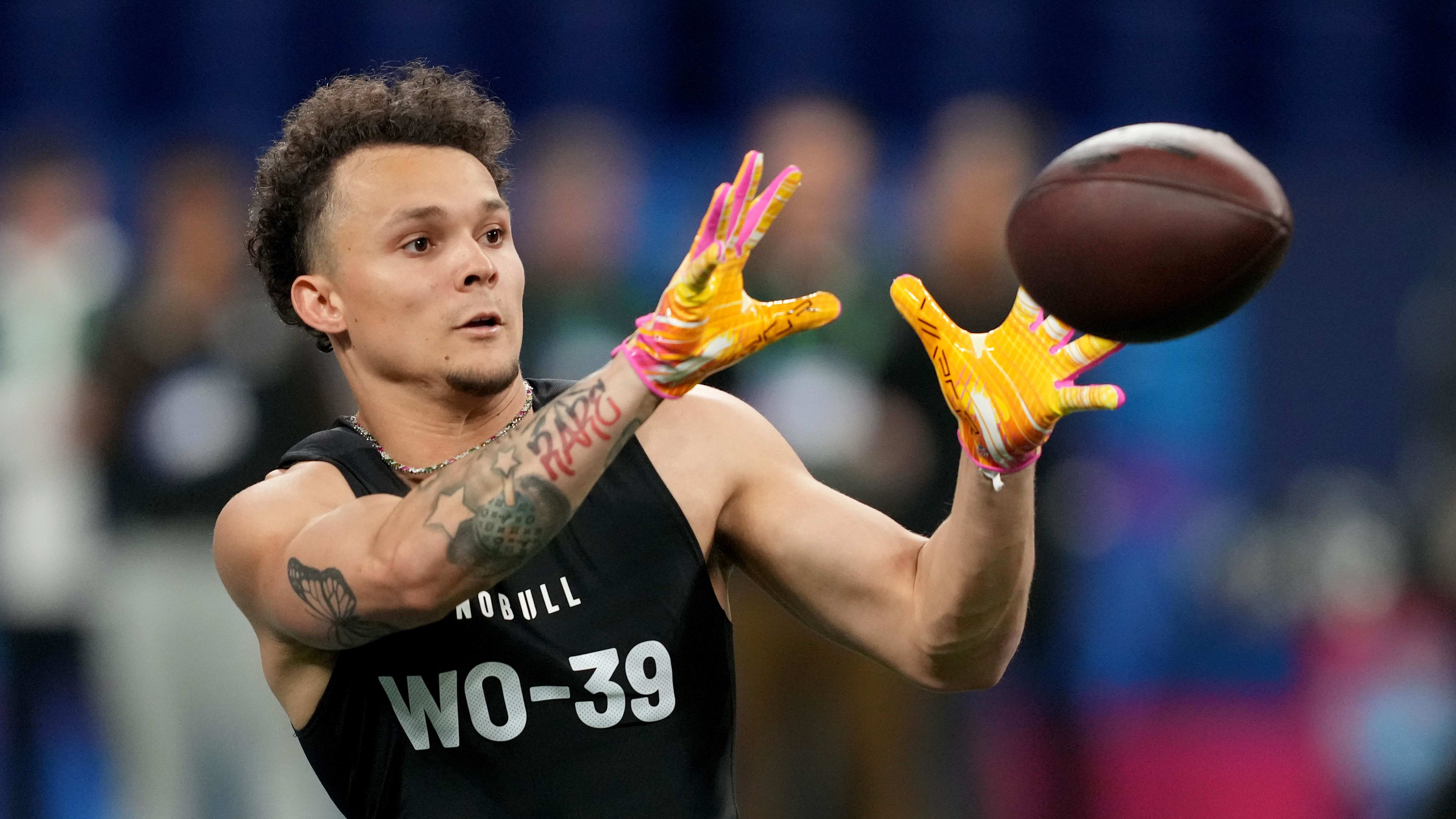 Michigan wide receiver Roman Wilson (WO39) during the 2024 NFL Scouting Combine.