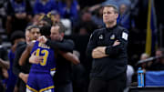 Mar 21, 2024; Salt Lake City, UT, USA; McNeese State Cowboys head coach Will Wade during the second half in the first round of the 2024 NCAA Tournament against the Gonzaga Bulldogs at Vivint Smart Home Arena-Delta Center. Mandatory Credit: Rob Gray-Imagn Images