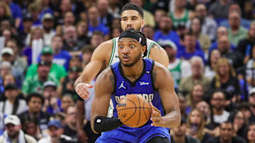 Orlando Magic center Wendell Carter Jr. (34) looks to pass against the Boston Celtics during the second half of game three of first round for the 2024 NBA Playoffs at Kia Center.