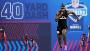 South Carolina football receiver Xavier Legette at the NFL Combine