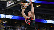 Mar 4, 2025; Orlando, Florida, USA; Toronto Raptors center Jakob Poeltl (19) dunks during the second half against the Orlando Magic at Kia Center. Mandatory Credit: Mike Watters-Imagn Images