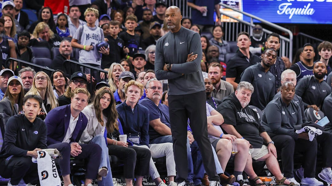 Oct 24, 2025; Orlando, Florida, USA; Orlando Magic Head Coach Jamahl Mosley looks on during the second half against the Atlanta Hawks at Kia Center. Mandatory Credit: Mike Watters-Imagn Images Oct 24, 2025; Orlando, Florida, USA; Orlando Magic Head Coach Jamahl Mosley looks on during the second half against the Atlanta Hawks at Kia Center. Mandatory Credit: Mike Watters-Imagn Images