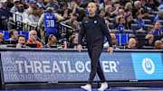 Nov 14, 2025; Orlando, Florida, USA; Brooklyn Nets head coach Jordi Fernandez looks on during the second quarter against the Orlando Magic at Kia Center. Mandatory Credit: Mike Watters-Imagn Images