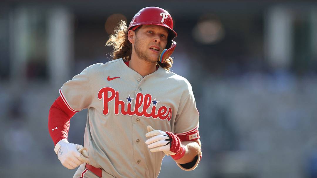 Sep 30, 2026; Cumberland, Georgia, USA; Philadelphia Phillies first baseman Alec Bohm (28) rounds the bases after hitting a solo home run against the Atlanta Braves in the tenth inning during game two of the Wildcard round for the 2026 MLB Playoffs at Truist Park. Mandatory Credit: Brett Davis-Imagn Images Sep 30, 2026; Cumberland, Georgia, USA; Philadelphia Phillies first baseman Alec Bohm (28) rounds the bases after hitting a solo home run against the Atlanta Braves in the tenth inning during game two of the Wildcard round for the 2026 MLB Playoffs at Truist Park. Mandatory Credit: Brett Davis-Imagn Images