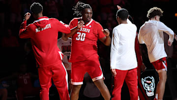 Mar 29, 2024; Dallas, TX, USA; North Carolina State Wolfpack forward DJ Burns Jr. (30) is introduced