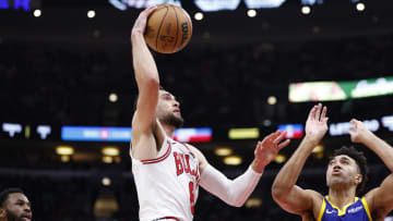 Jan 12, 2024; Chicago, Illinois, USA; Chicago Bulls guard Zach LaVine (8): Kamil Krzaczynski-USA TODAY Sports