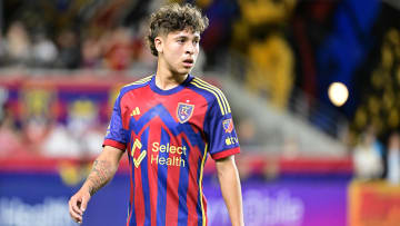 May 15, 2024; Sandy, Utah, USA; Real Salt Lake midfielder Fidel Barajas (17) during the second half against the Seattle Sounders FC at America First Field. Mandatory Credit: Christopher Creveling-USA TODAY Sports