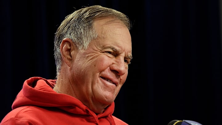 Former New England Patriots coach Bill Belichick speaks to media after leaving the team following 24 seasons.